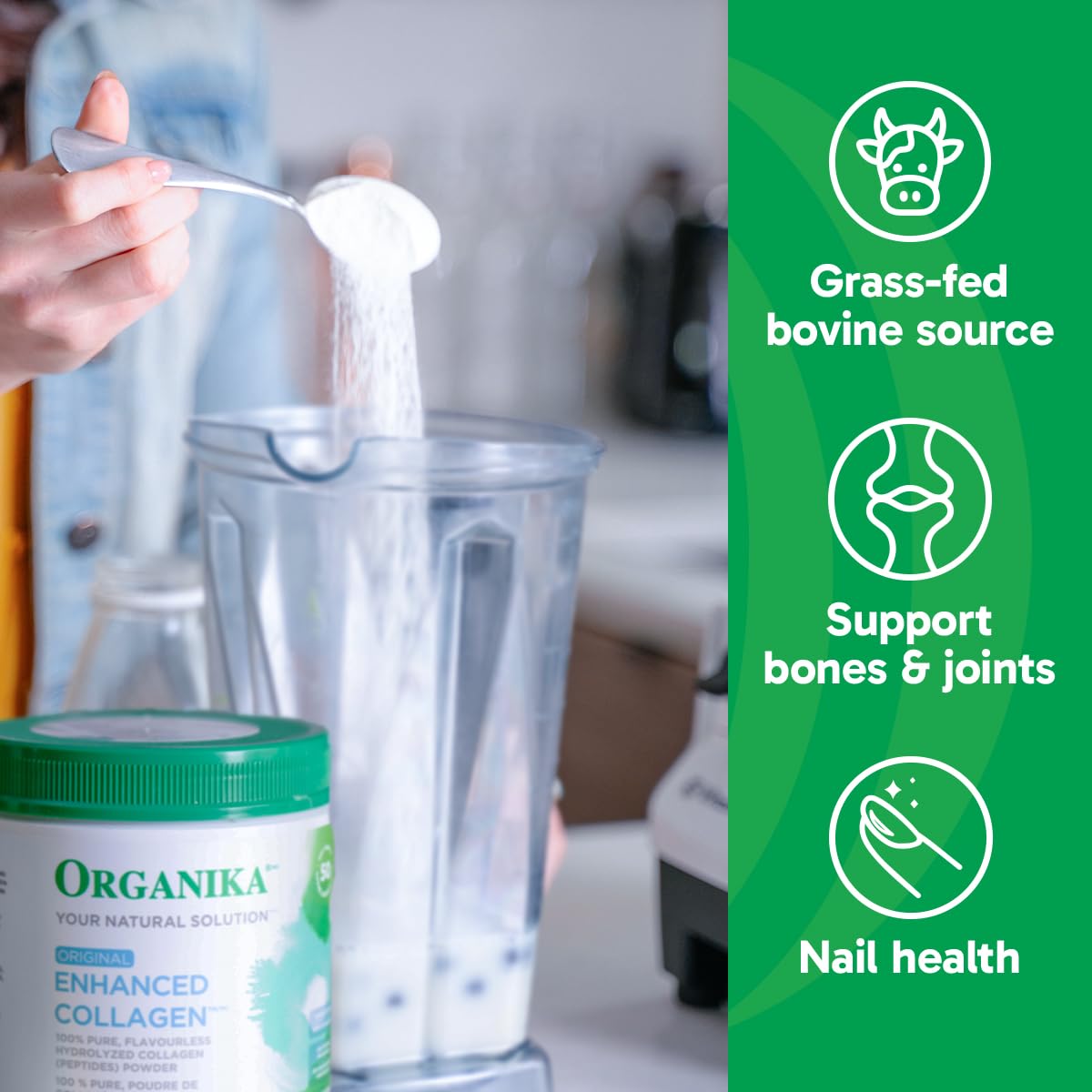 Organika Hydrolyzed Collagen Peptides Powder – Unflavored, Grass-Fed, Keto | 18 oz (25 Day Supply)
