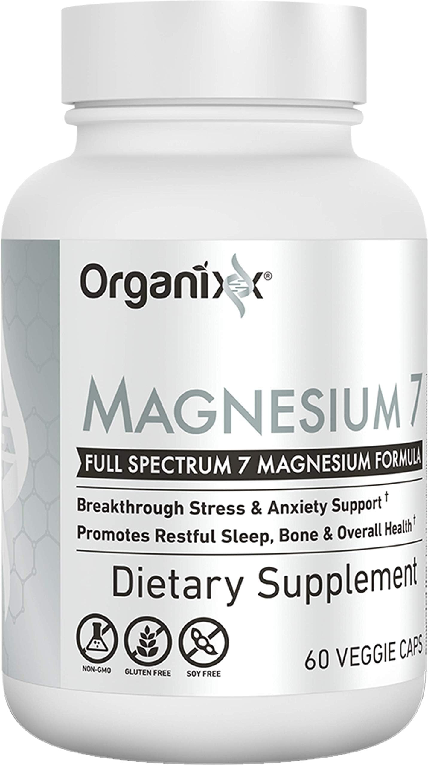 Organixx Magnesium Glycinate 7-Form Complex – Sleep, Muscle & Heart Health | 60 Capsules