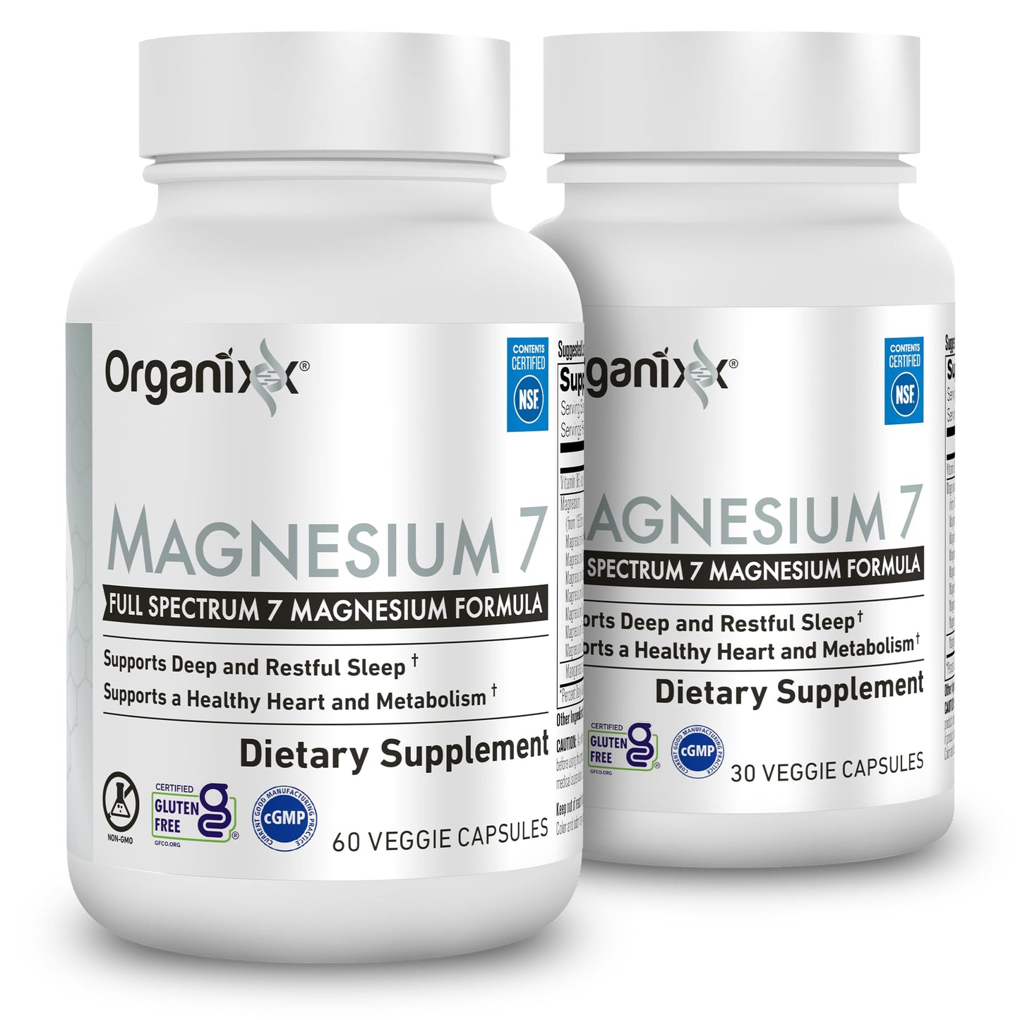 Organixx Magnesium Glycinate – Sleep Support, 90 Capsules, Vegan & Gluten Free