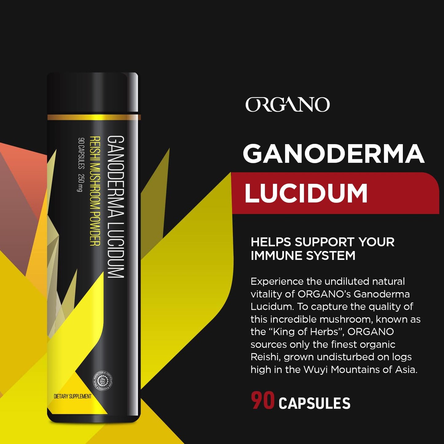 ORGANO OGX Organic Ganoderma Lucidum 90-Count