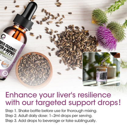 ORGEUOS 2 Pack Liver Cleanse Detox Drops – Milk Thistle & Artichoke Extract, 4 Fl Oz (Vegan)