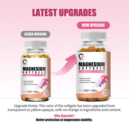 ORGEUOS Magnesium Glycinate 500mg Capsules – High Absorption, Non-GMO, Vegan, 120 Count