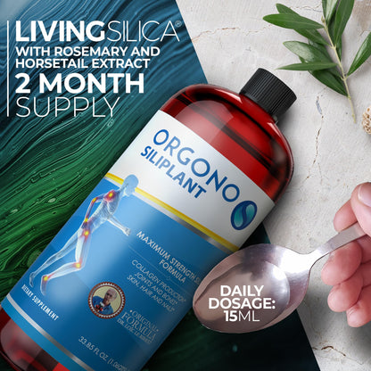 Orgono Living Silica Siliplant – Vegan Collagen Booster for Joints, Skin, Hair & Nails | 66 Servings