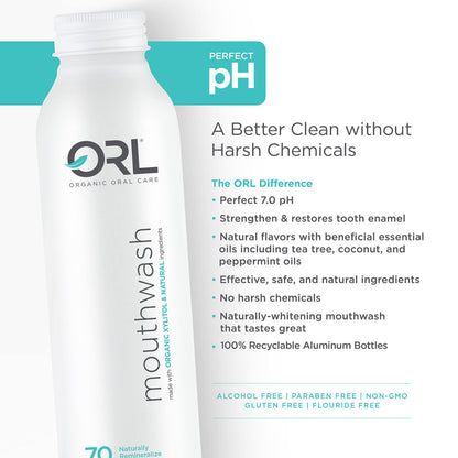 ORL Natural & Organic Mouthwash – Clean, Whiten Teeth, Strengthen Enamel