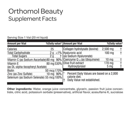 Orthomol Beauty – Women's Beauty Supplement | 7-Day Supply | Supports Hair, Skin & Nails | Collagen + Coenzyme Q10