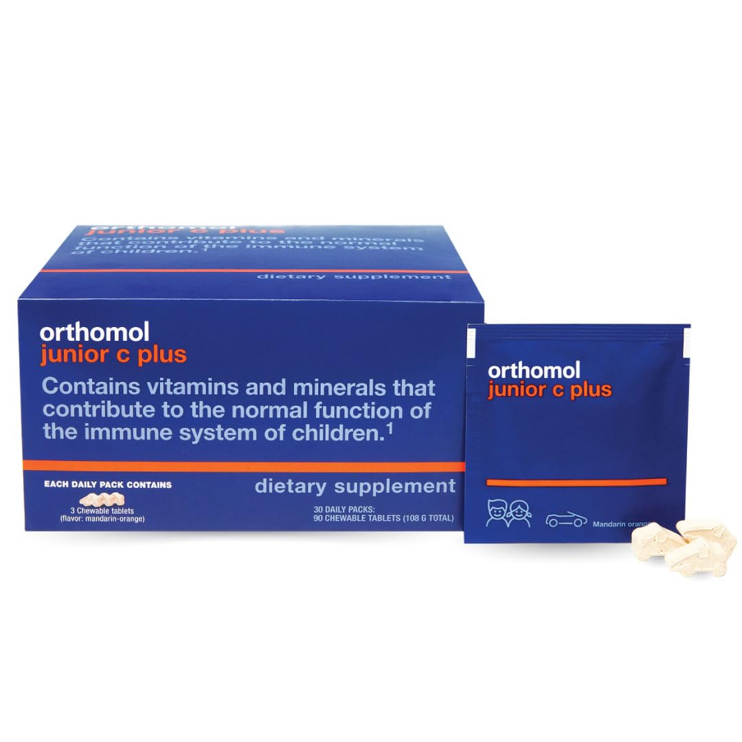 Orthomol Immun Junior C Plus – Kid's Multivitamin, Tangerine Flavor, 30-Day Supply