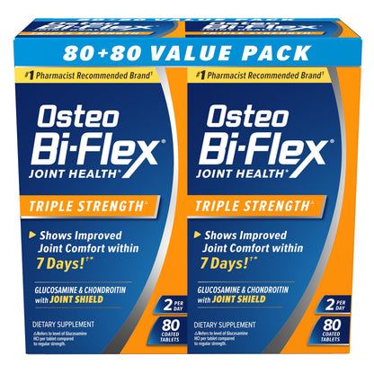 Osteo Bi-Flex Triple Strength Glucosamine Chondroitin – 80 Count Twin Pack