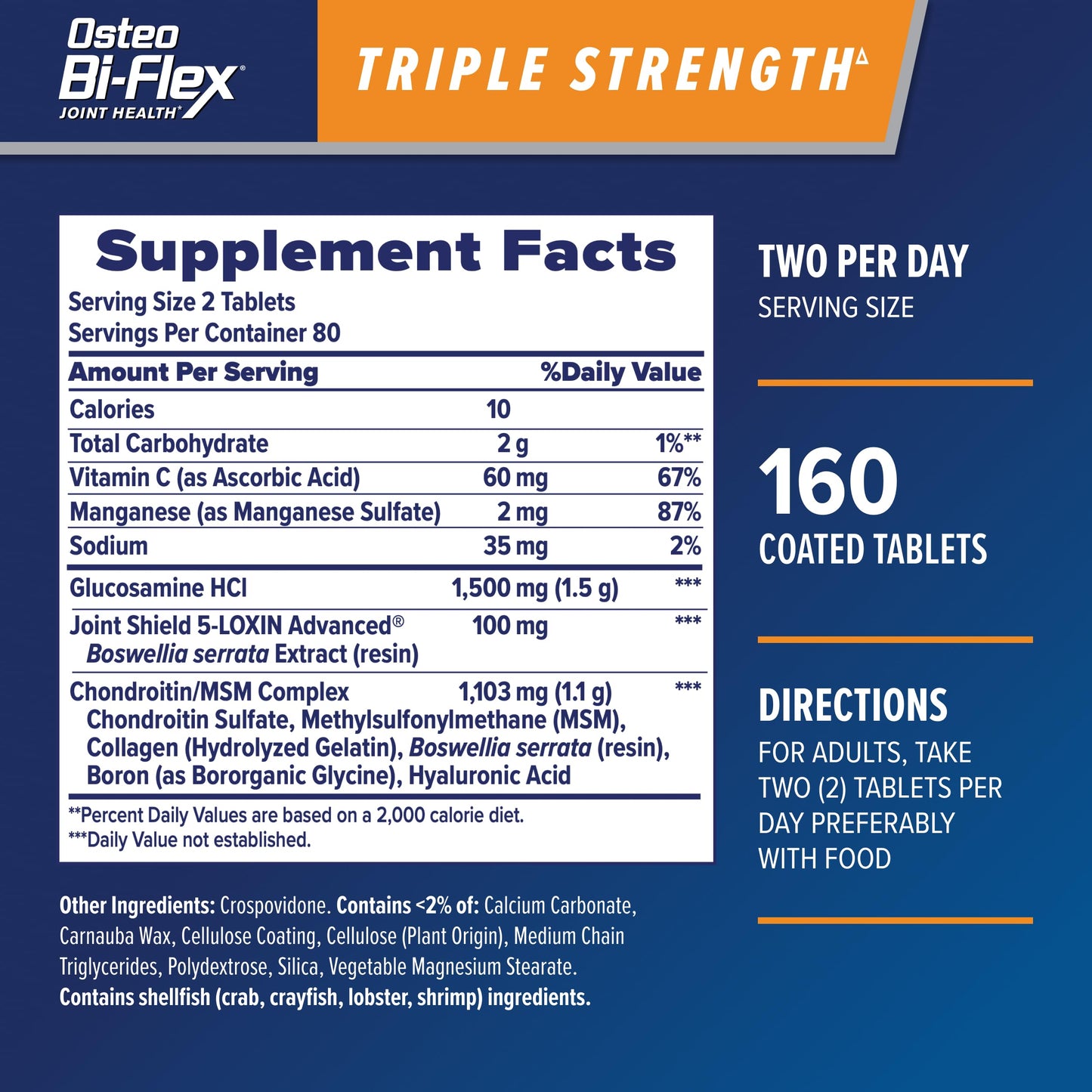Osteo Bi-Flex Triple Strength Glucosamine Chondroitin – 80 Count Twin Pack