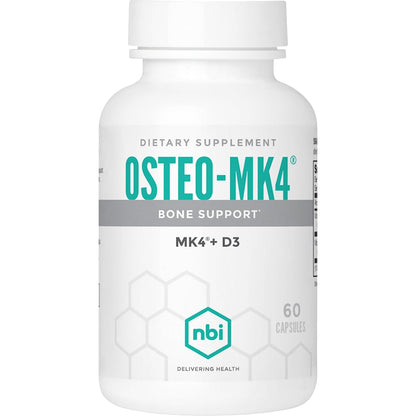 Osteo-MK4 Bone Support - Vitamin D & K Complex, 60 Veggie Capsules | NBI