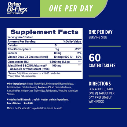 Osteo BiFlex One Per Day Glucosamine Joint Health Supplement 60 Count
