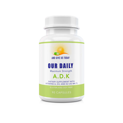 Our Daily Vites ADK Supplement – Vitamin A, D3 & K2 (MK7) for Bone & Immune Support