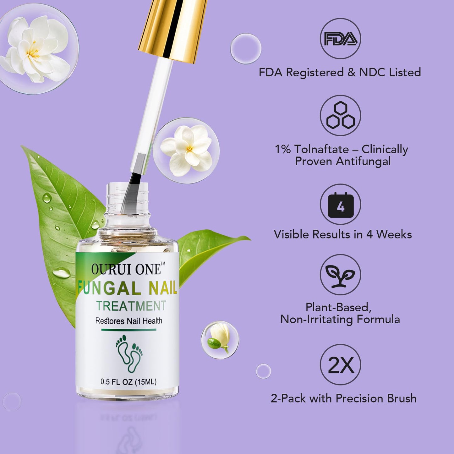 ourui one Toenail Fungus Treatment Extra Strength — 4-Week Nail Repair for Thick, Yellow Nails