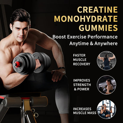 OUYIYUA Creatine Monohydrate Gummies 5000mg – Sugar Free, Mixed Berry, 120 ct