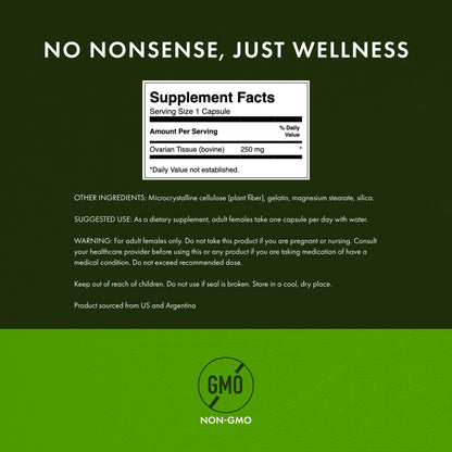 Swanson Ovarian Glandular Supplement - Women's Glandular Health & Balance - 60 Capsules, 250 mg Each