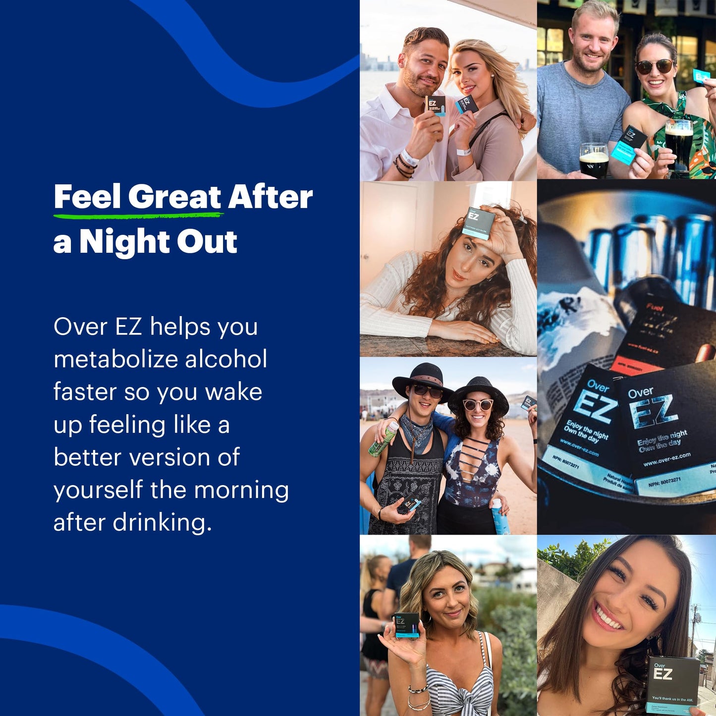 OVER EZ Pre-Drink Supplement – Party Recovery & Brighter Mornings (12 Capsules)