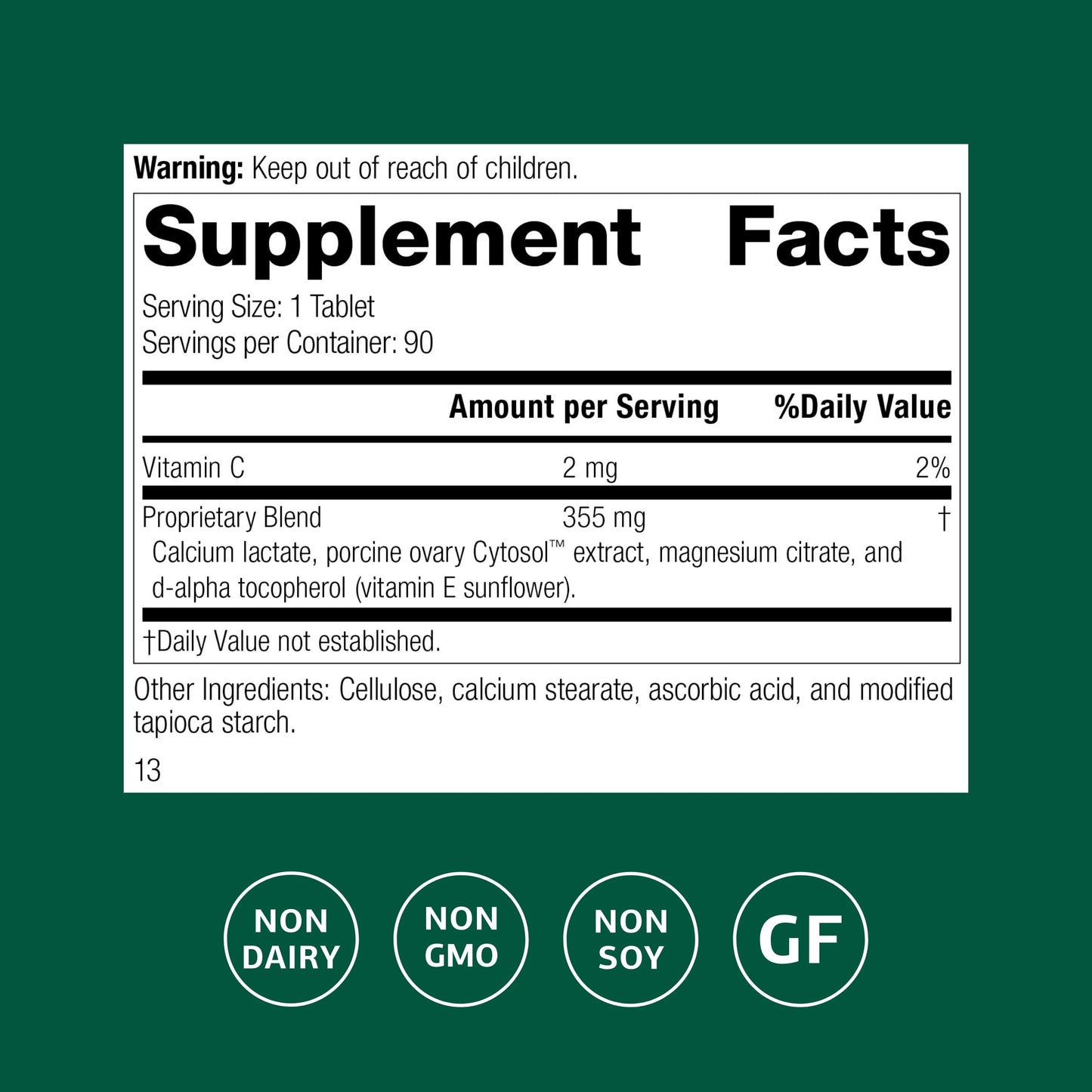 Standard Process Ovex P - Whole Food-Based Women's Health Supplement | Porcine Ovary Cytosol Extract - 90 Tablets