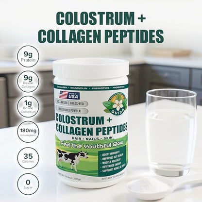 OVIDA Premium Bovine Colostrum & Collagen Peptides – Grass-Fed, Non-GMO, 300g