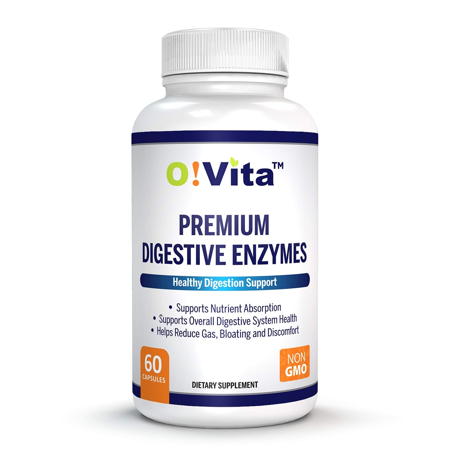 O!VITA Premium Digestive Enzymes – Plant-Based Enzymes for Better Digestion & Nutrient Absorption (60 Veggie Capsules)