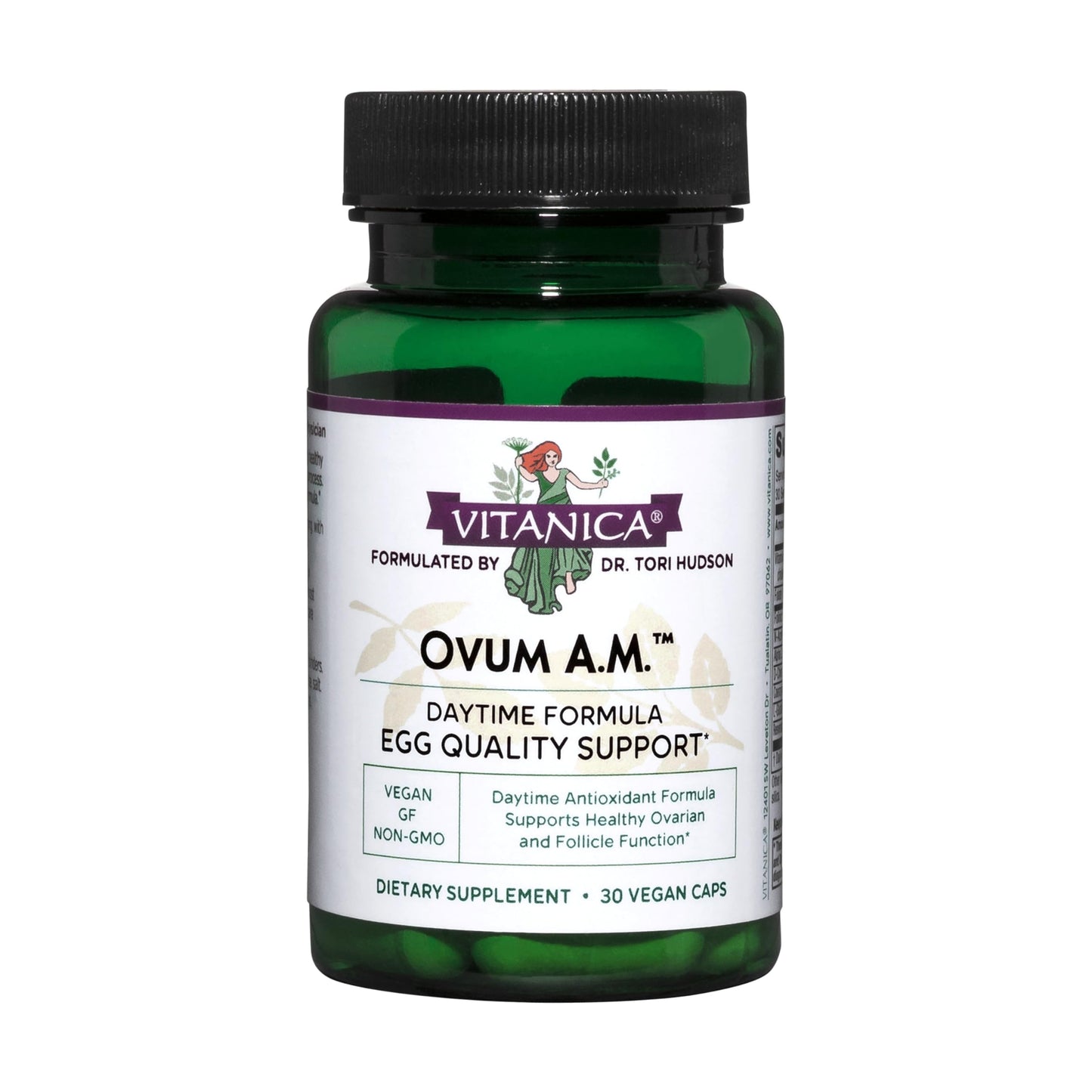Vitanica Ovum A.M. – Egg Quality Support with Vitamin D3, Alpha Lipoic Acid & CoQ10 (30 Vegan Caps) – Works Best with Ovum P.M.