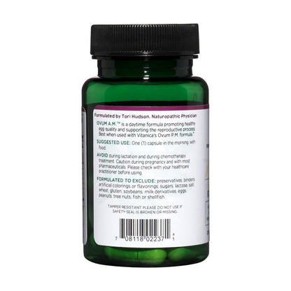 Vitanica Ovum A.M. – Egg Quality Support with Vitamin D3, Alpha Lipoic Acid & CoQ10 (30 Vegan Caps) – Works Best with Ovum P.M.
