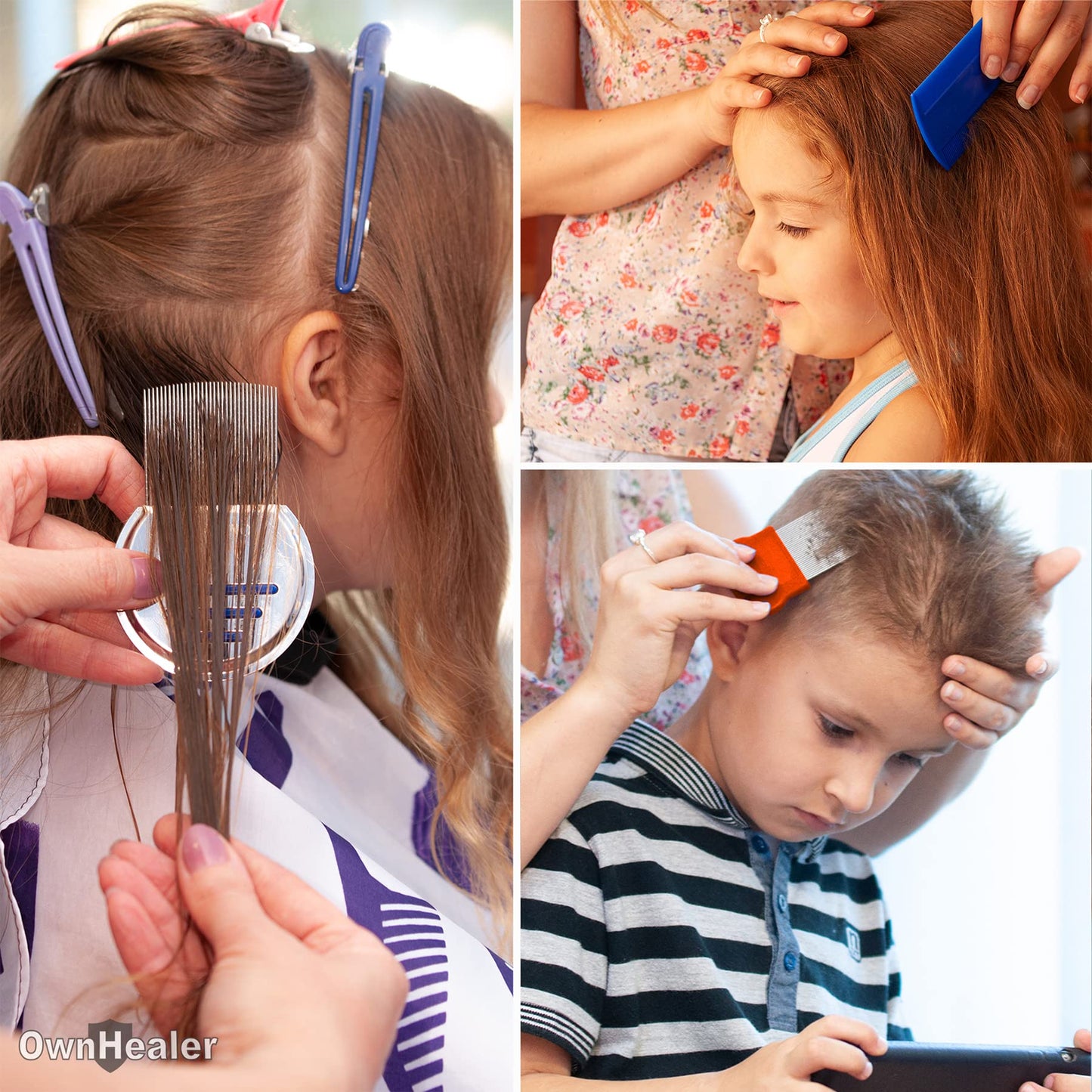 OWNHEALER Professional Lice Comb Kit – Fast, Gentle Lice & Nit Removal for All Hair Types