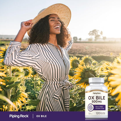 Piping Rock Ox Bile Supplement 500mg – 120 Capsules | Gluten Free & Non-GMO