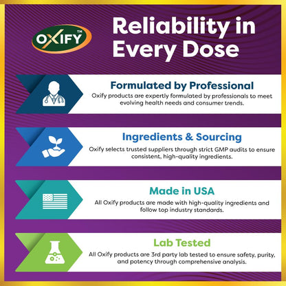 Oxify Vitamin B-12 6000 mcg (Methylcobalamin) - 120 Tablets - Gluten-Free, Non-GMO - Made in USA