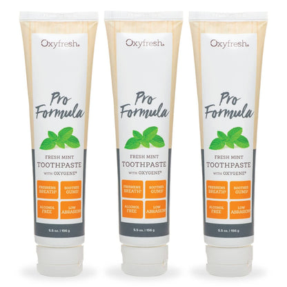 Oxyfresh Pro Formula Fresh Mint Toothpaste – Gentle Low Abrasion, Fluoride Free, 5.5 oz (Pack of 3)
