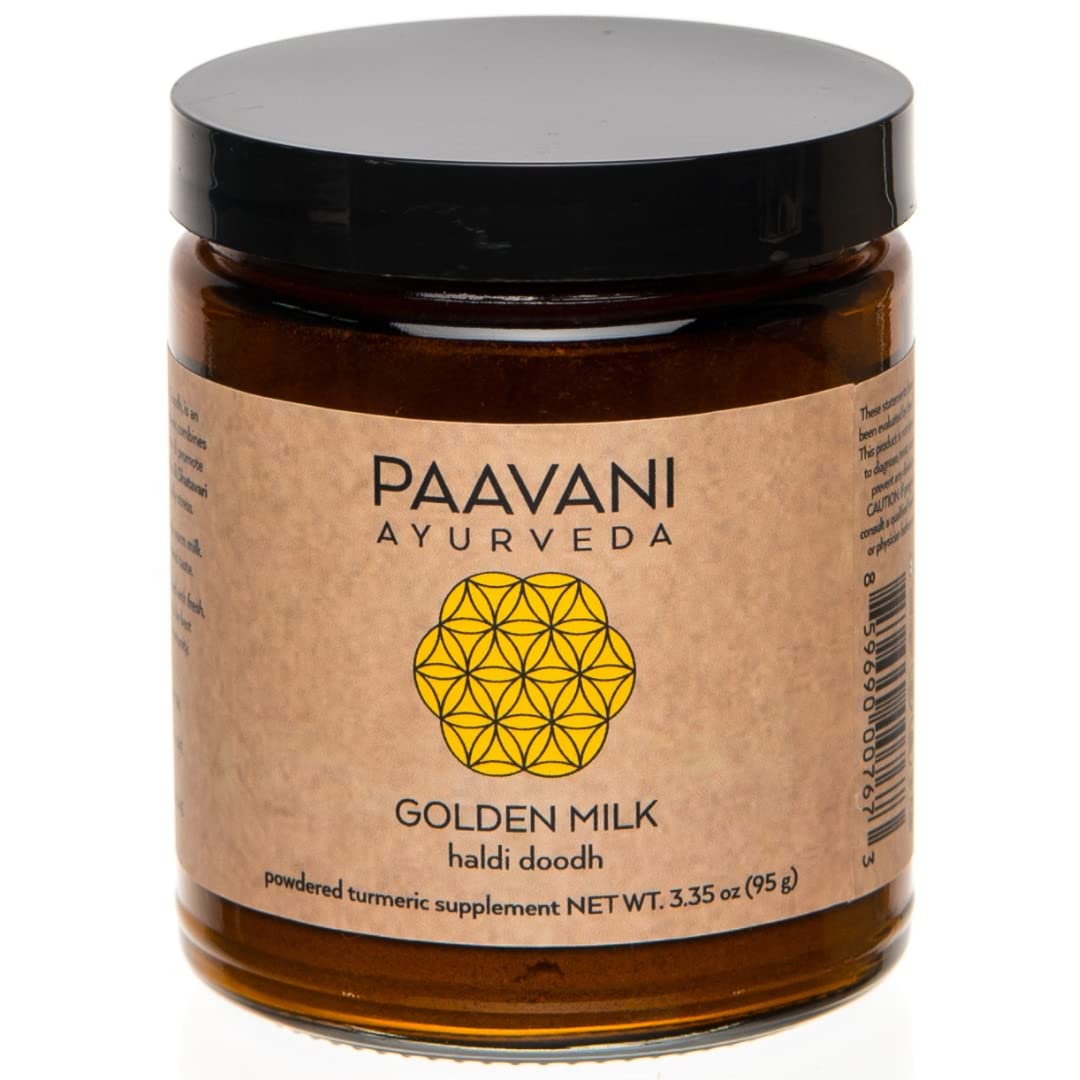 PAAVANI Ayurveda Golden Milk – Organic Turmeric & Ashwagandha, 38 Servings