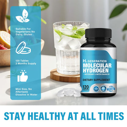 Hydrogen Water Tablets 12 ppm with Magnesium – Supports Brain Health & Cognitive Function | 120 Count (Pack of 1)