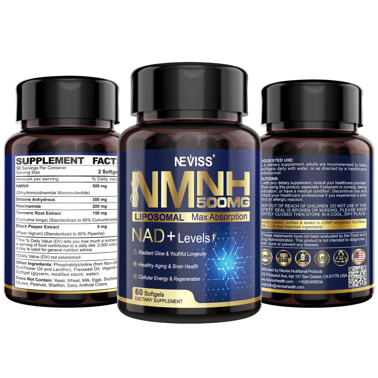NMNH Liposomal 500mg NAD+ – Next-Gen NMN/NAD+ Supplement for Cellular Energy & Healthy Aging