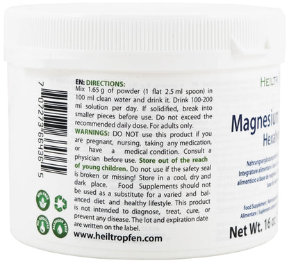 1 Pound Magnesium Chloride Hexahydrate – Pharmaceutical Grade, EUR/BP/USP | Third-Party Tested | Heiltropfen Crystal Powder