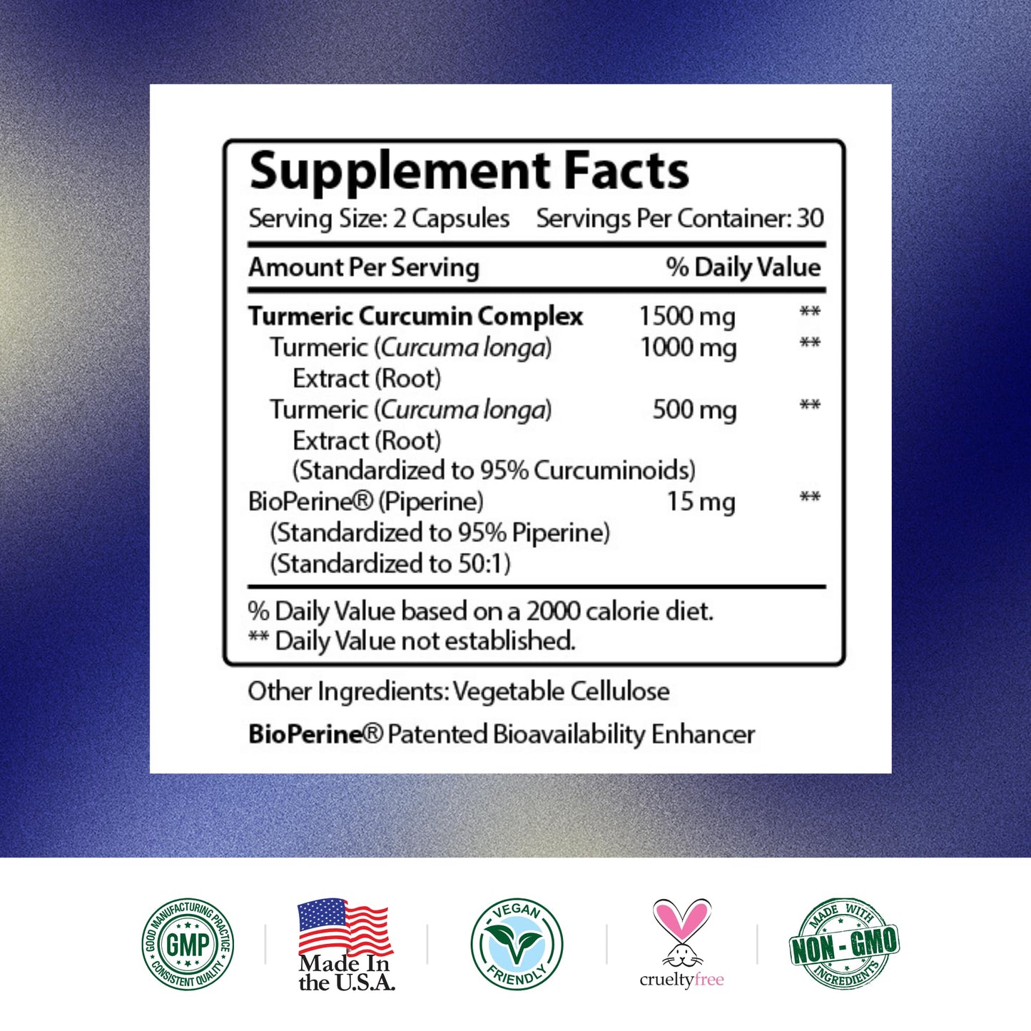 Research Verified Turmeric Curcumin 1500mg + BioPerine | Vegan, Made in USA, 360 Capsules