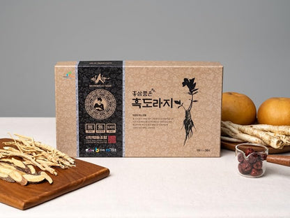 Premium Korean Black Balloon Flower & Red Ginseng Extract Sticks – 9x Steamed, 10ml x30, No Preservatives