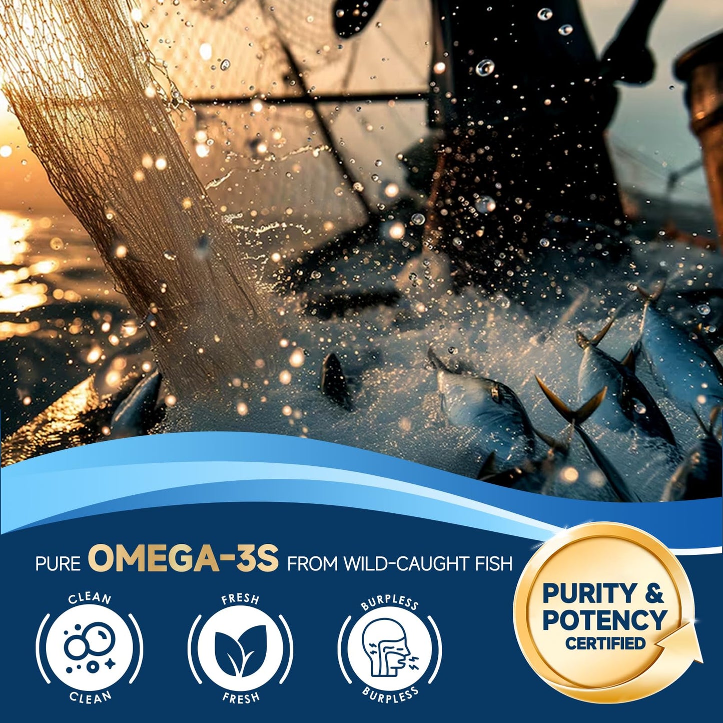 Triple Strength Omega-3 Fish Oil 2000mg with Vitamin E – High Potency EPA, DHA & DPA | 100 Softgels