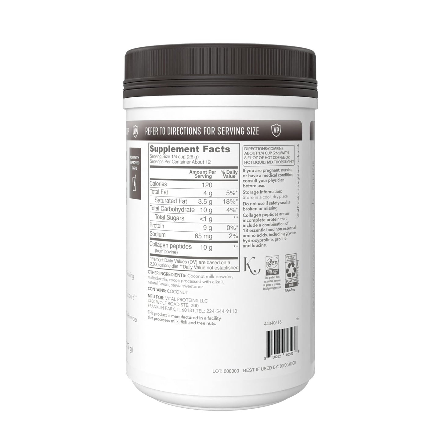 Vital Proteins Collagen Peptides Powder – Mocha Coffee Creamer for Hair, Skin & Nails Support | 11.2 oz