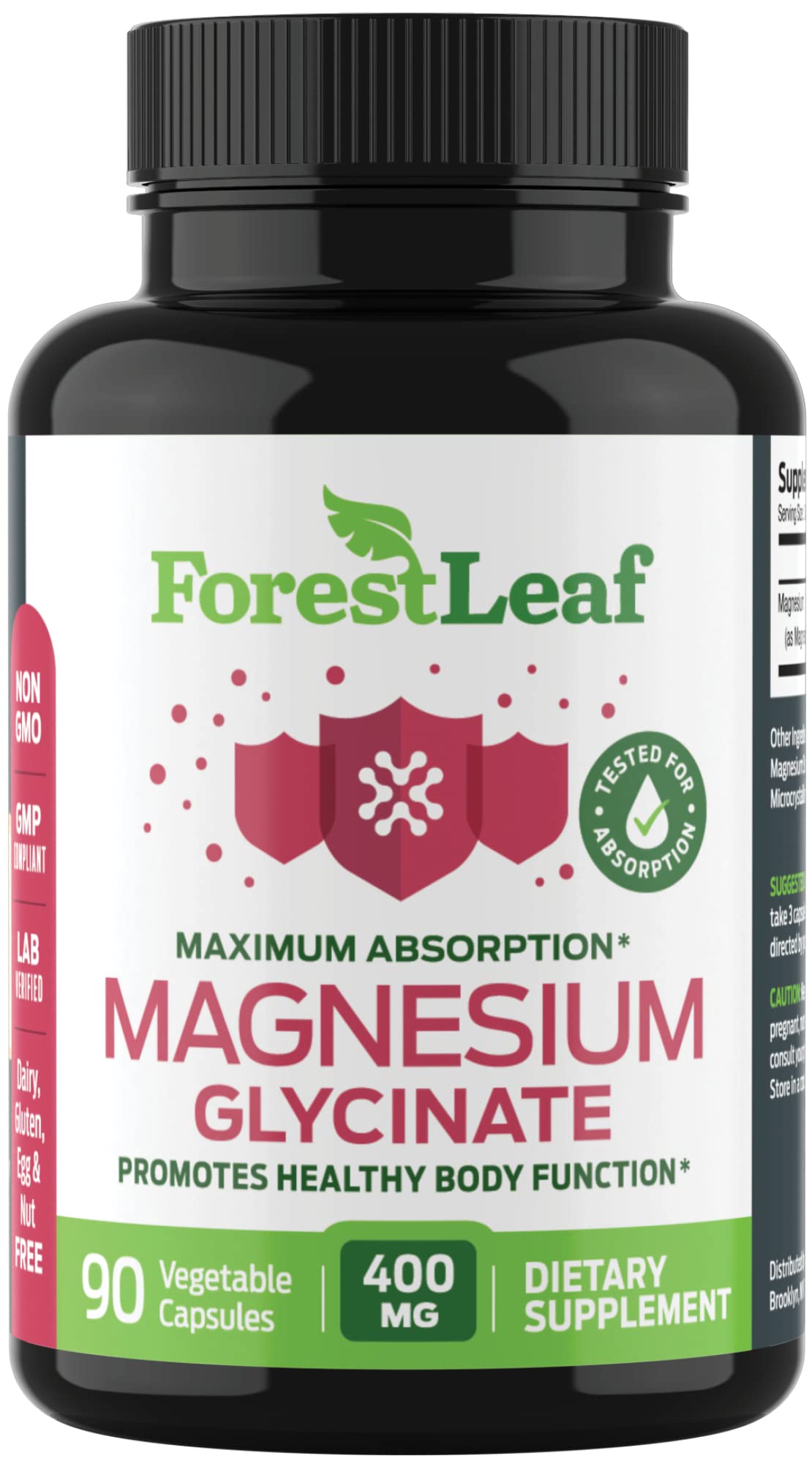 Pure Magnesium Glycinate 400mg – High Absorption, 90 Capsules