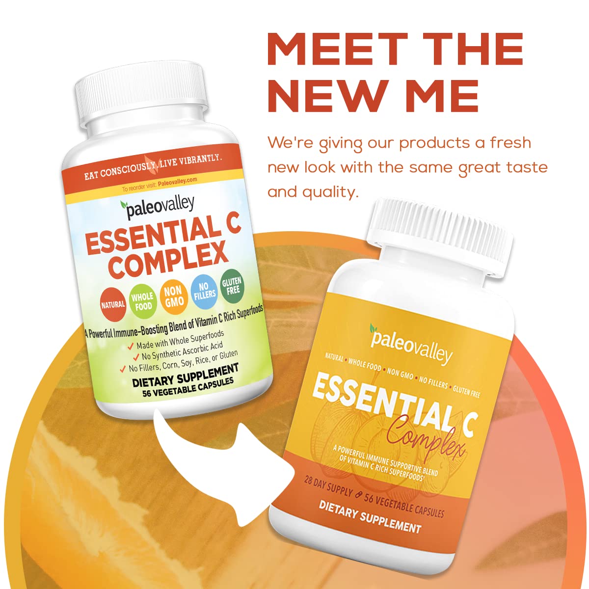Paleovalley Essential C Complex — Organic Vitamin C for Immune Support | 3 Pack, 450 mg, USA Made