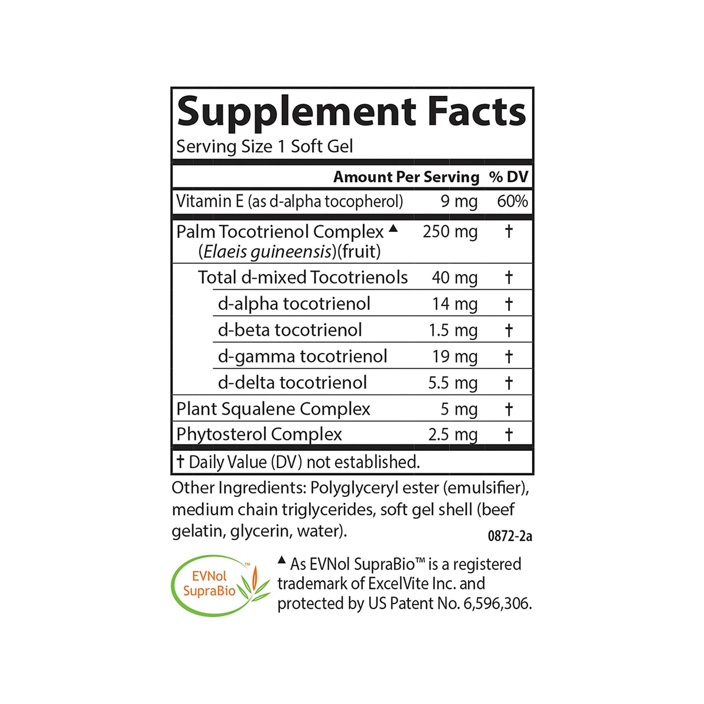 Carlson Tocomin SupraBio Full Spectrum Tocotrienol Complex - 120 Softgels | Non-GMO