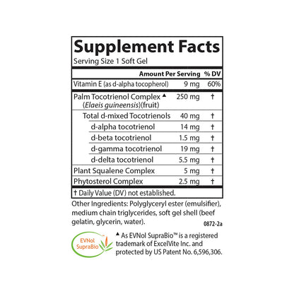 Carlson Tocomin SupraBio Full Spectrum Tocotrienol Complex - 120 Softgels | Non-GMO