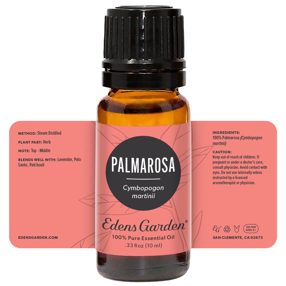 Edens Garden Palmarosa Essential Oil - 10 ml, 100% Pure Therapeutic Grade