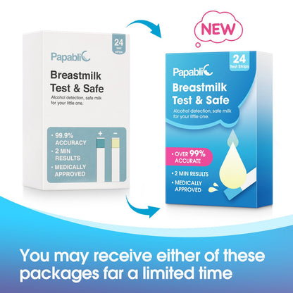Papablic 24Pcs Breast Milk Alcohol Test Strips – 2 Minute Quick Results for Safe Breastfeeding