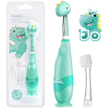 Papablic Jo Toddler Sonic Toothbrush (Ages 1-3) – Dino Cover & LED Timer
