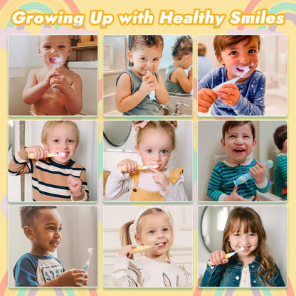 Papablic Toddler Sonic Electric Toothbrush – Bunny Cover, Ages 1-3, 2 Brush Heads