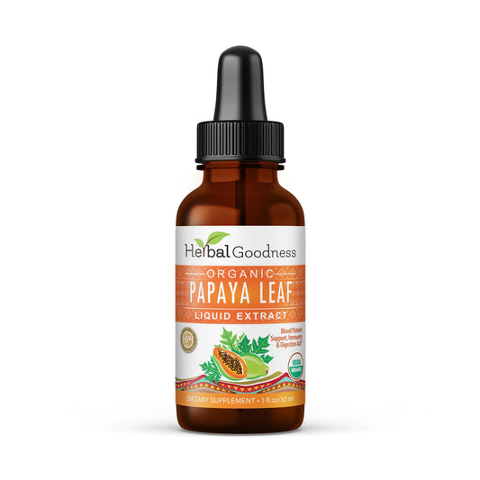 Herbal Goodness Papaya Leaf Extract 1oz – 15X Concentrated Organic Papaya Liquid