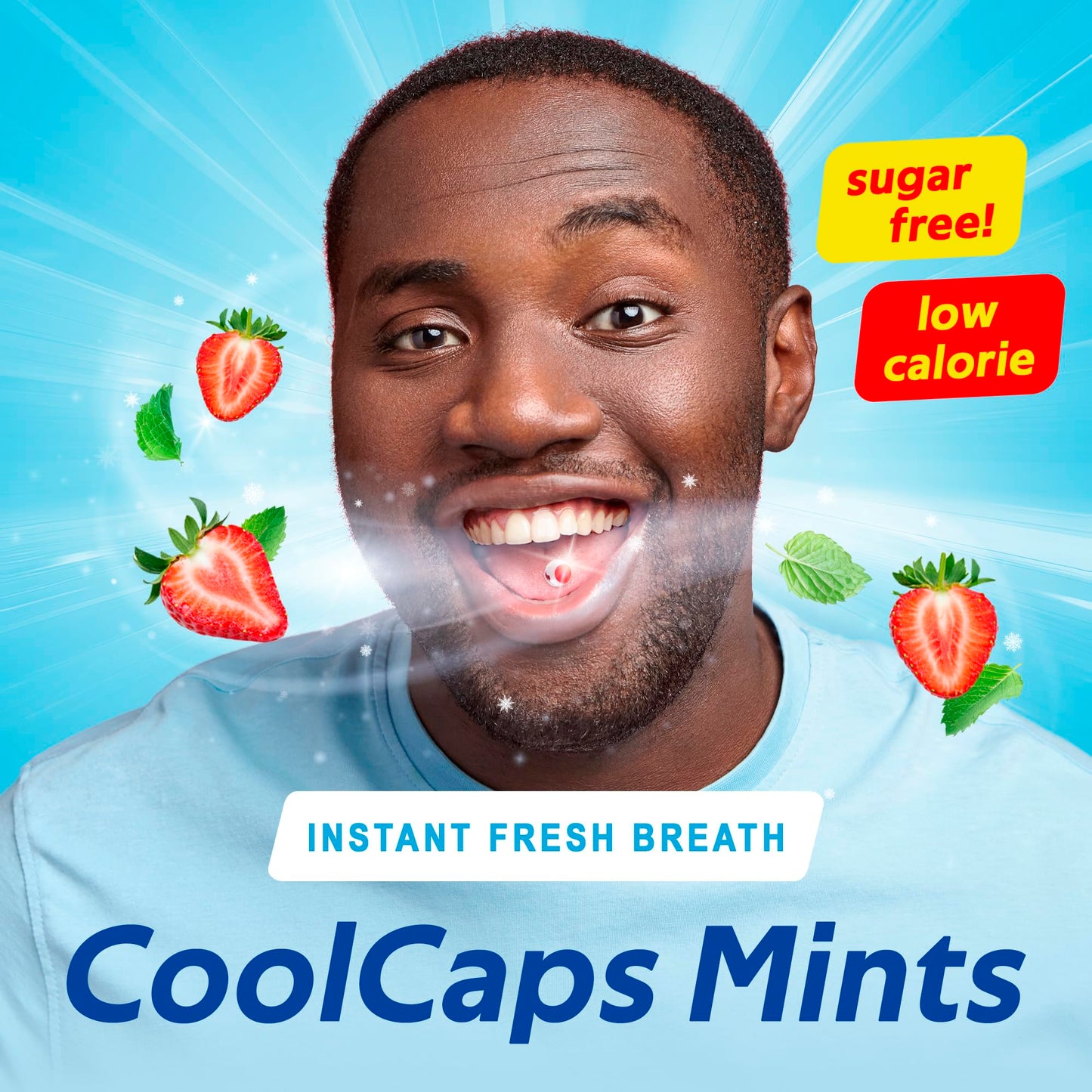 PaperMints CoolCaps Strawberry Breath Mints - Sugar-Free 4 Pack (160 caps)