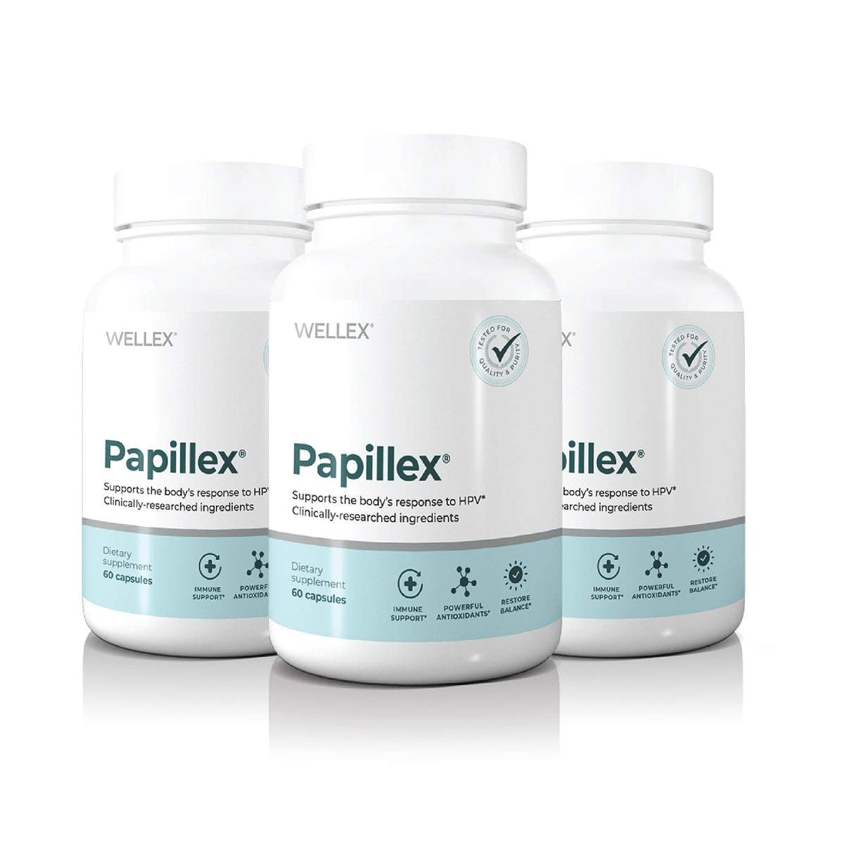 Papillex Dietary Supplement Tablets – All Natural Immune Support – 60 Capsules per Bottle (3 Pack)