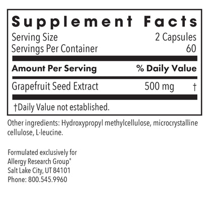 ParaMicrocidin 125 – Grapefruit Seed Extract 250mg | Allergy Research Group