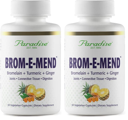 Paradise Bromelain with Turmeric & Ginger – Vegan, Non-GMO, Gluten Free | 60 Veg Capsules (Pack of 2)