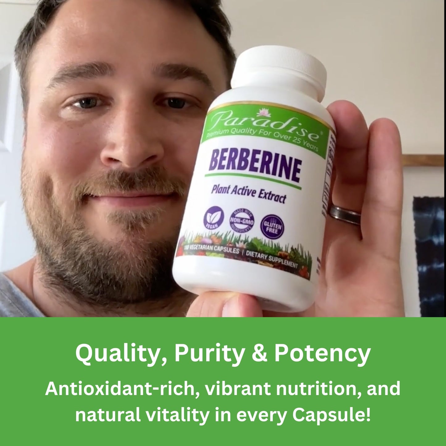 Paradise Herbs Berberine Extract 500 mg – Vegan, Non-GMO, Gluten Free | 60 Veg Capsules (Pack of 2)